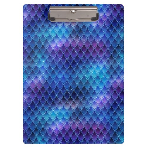 Shimmering Blue Ombre  Glitter Dragon Scales Clipboard