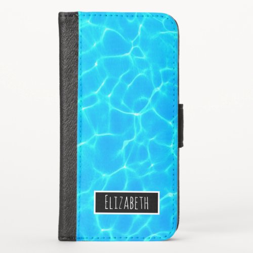 Shimmering Blue Pool Water Reflections Photo iPhone X Wallet Case