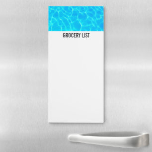 Shimmering Blue Pool Water Reflections Photo Magnetic Notepad