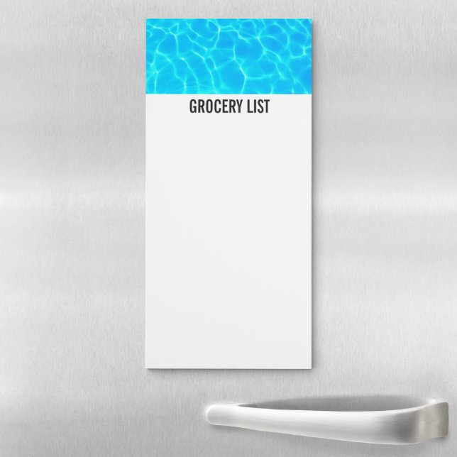 Shimmering Blue Pool Water Reflections Photo Magnetic Notepad (In Situ)