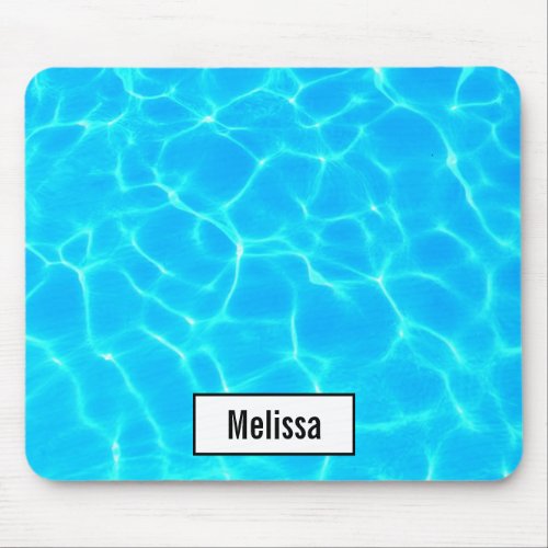 Shimmering Blue Pool Water Reflections Photo Mouse Pad
