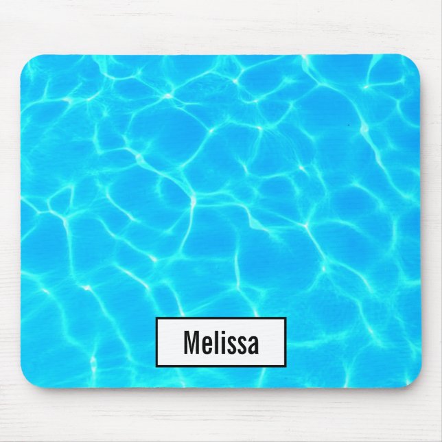 Shimmering Blue Pool Water Reflections Photo Mouse Pad (Front)