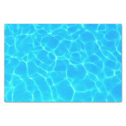 Shimmering Blue Pool Water Reflections Photo Tissue Paper