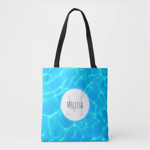 Shimmering Blue Pool Water Reflections Photo Tote Bag