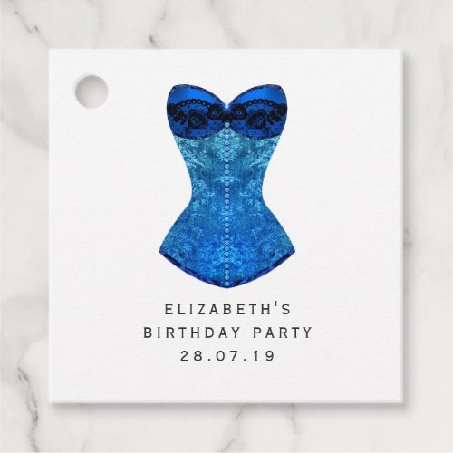 Shimmering Blue Velvet Debutante Favor Tags