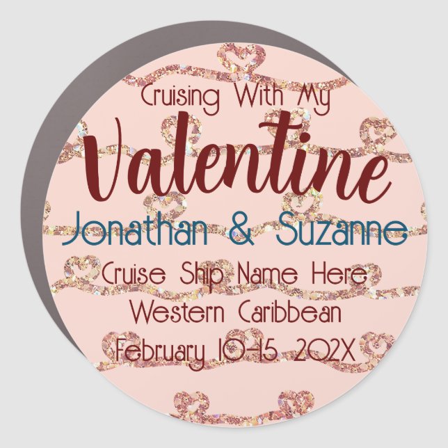 Shimmering Blush Valentine Cruise Door Magnet (Front)