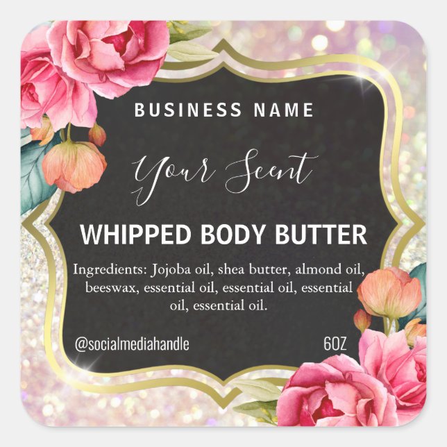 Shimmering Body Butter Labels (Front)