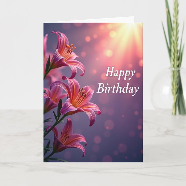 Shimmering Bokeh Birthday Card (Front)