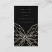 Shimmering Butterfly Modern Black Business Card (Back)