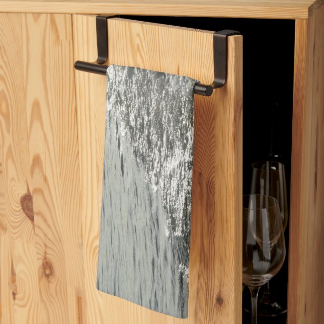 Shimmering Caribbean Ocean Glam 1 Kitchen Towel (Thirds Fold)
