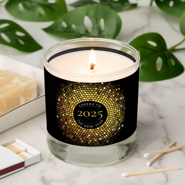 Shimmering Circle Lights New Year Scented Candle (Lit)
