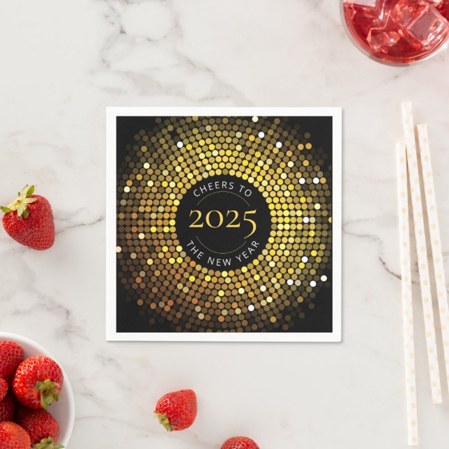 Shimmering Circle Lights New Year's Eve Napkins (Insitu)