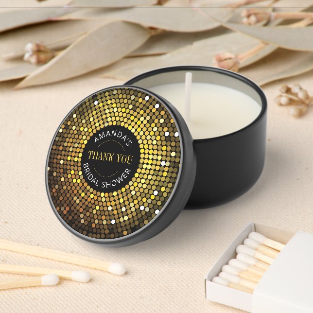 Shimmering Circle Lights Thank You Mini Candle Favors (Insitu)