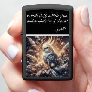 Shimmering Cockatiel in a Magical Realm 2 Zippo Lighter