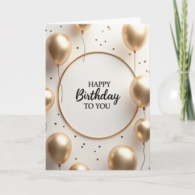 Shimmering Confetti Birthday Card (Front)