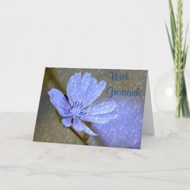 Shimmering Cornflower Thank You Card (Front)