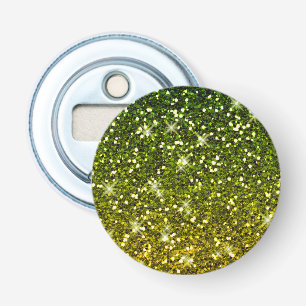 Shimmering Dark Green Gold Glitters Bottle Opener