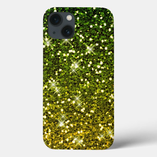 Shimmering Dark Green Gold Glitters Case-Mate iPhone Case (Back)