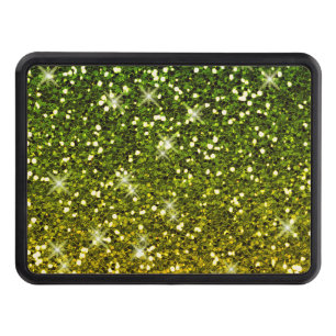 Shimmering Dark Green Gold Glitters Hitch Cover