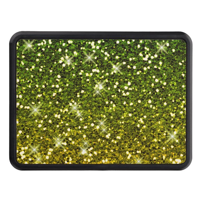 Shimmering Dark Green Gold Glitters Hitch Cover (Front)