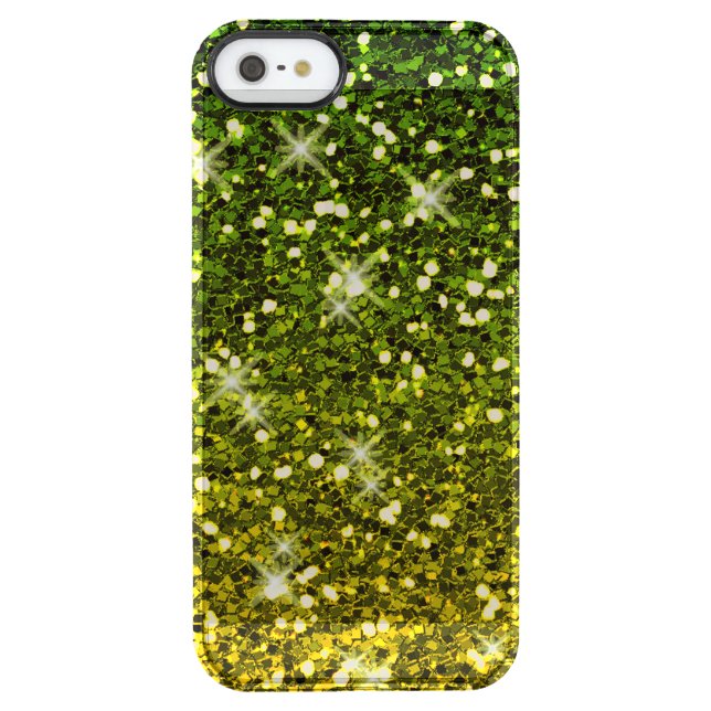 Shimmering Dark Green Gold Glitters Uncommon iPhone Case (Back)