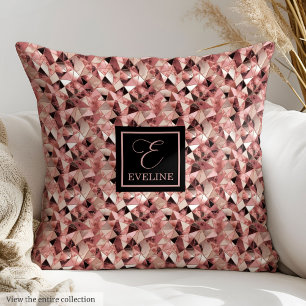 Shimmering Decorative Pillow Elegant Rose Gold