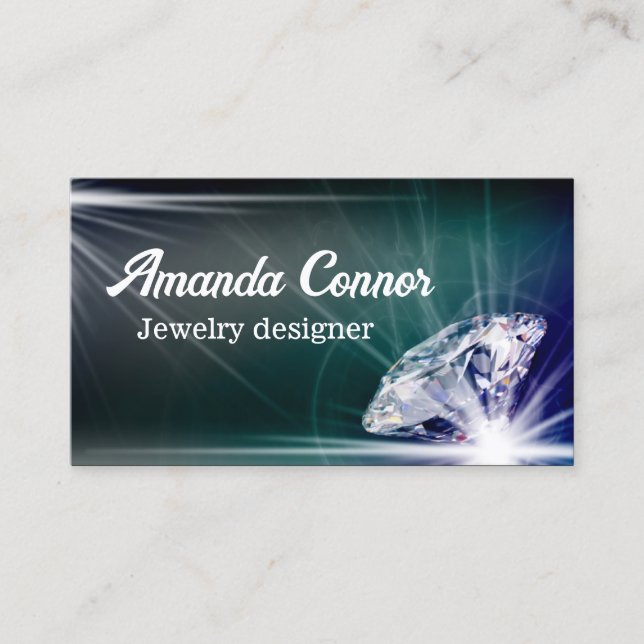 Shimmering Diamond Jeweler Business Card (Front)