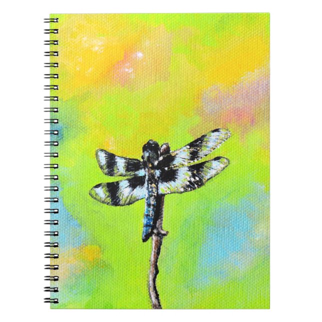 Shimmering Dragonfly Painting Notebook (Front)