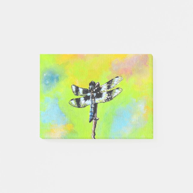 Shimmering Dragonfly Painting Post-it Notes (Front)