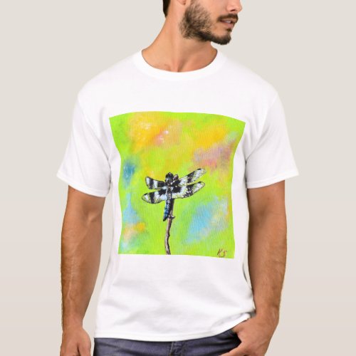 Shimmering Dragonfly Painting T_Shirt