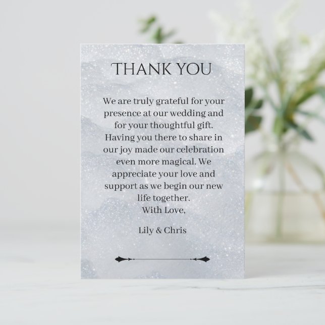 Shimmering Filigree Thank You Card (Standing Front)