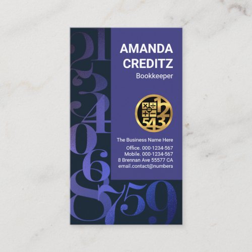 Shimmering Finance Numbers Bookkeeping Business Card