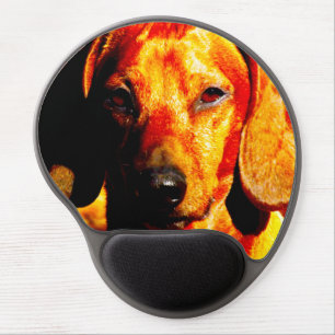 Shimmering Glowing Dachshund Face Closeup Gel Mouse Pad