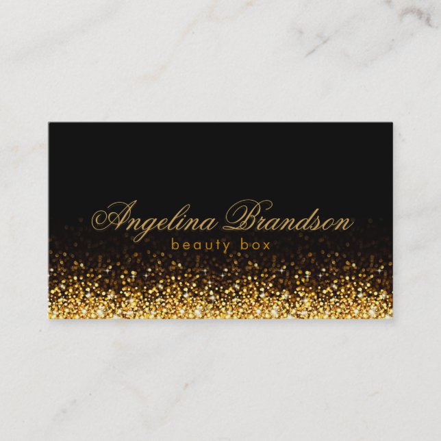 Shimmering Gold Beauty Expert Damask Black Card (Front)
