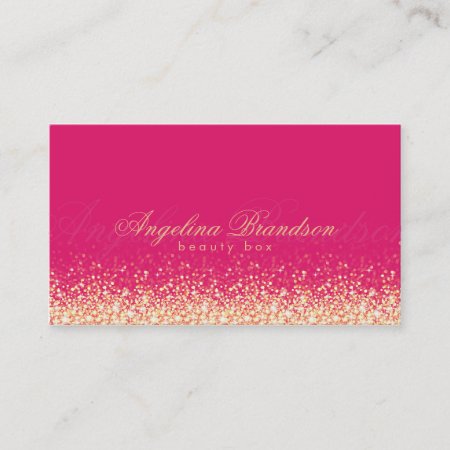 Shimmering Gold Beauty Expert Damask Pink Card
