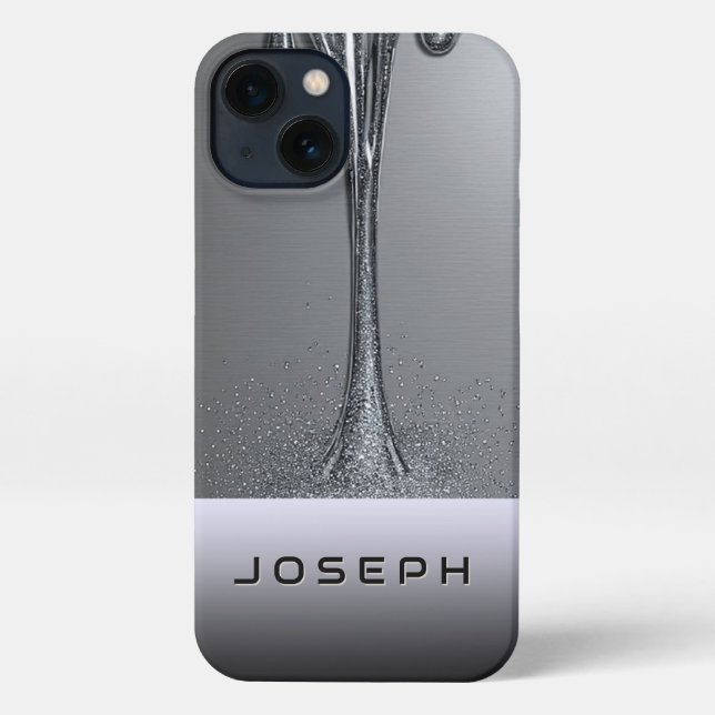 Shimmering Gold Drip Glitter Bokeh Luxury iPhone Case (Back)