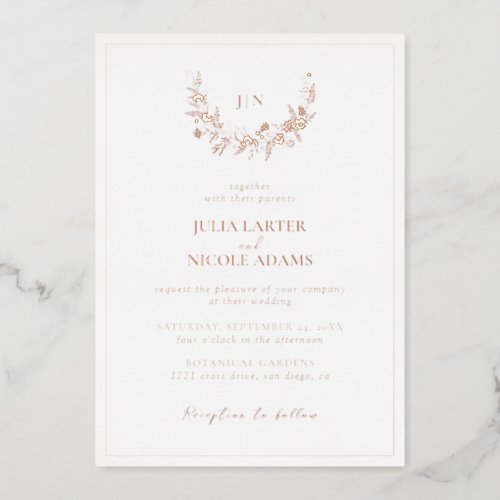 Shimmering Gold Elegance Delight Wedding Foil Invitation