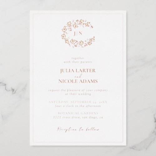 Shimmering Gold Elegance Delight Wedding Foil Invitation