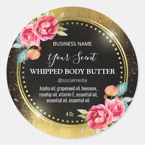 Shimmering Gold Ink Vintage Body Butter Labels