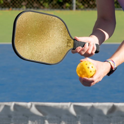 Shimmering gold iridescent texture pickleball paddle