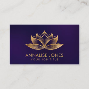 Shimmering Gold Lotus Flower Business Card
