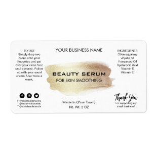 Shimmering Gold Paint Face Serum Labels