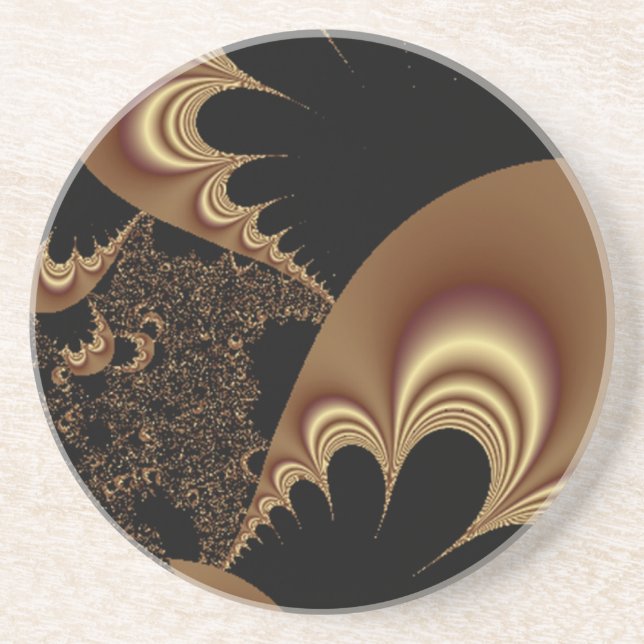 Shimmering Gold Parachutes Abstract Drink Coaster (Front)