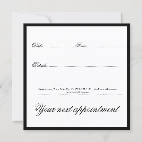 Shimmering Gold Rain Black Next Appointment Card