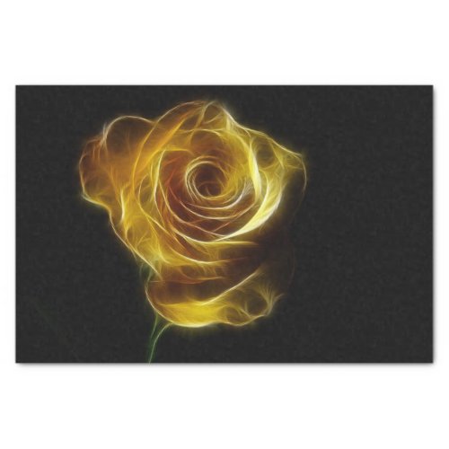 Shimmering Gold Rose Fractal Flower Tissue Paper