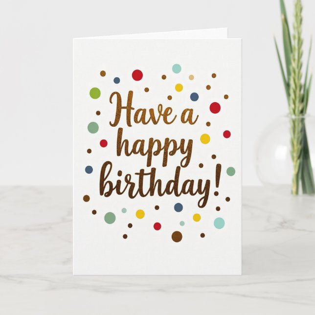 Shimmering Gold Script Birthday Card (Front)