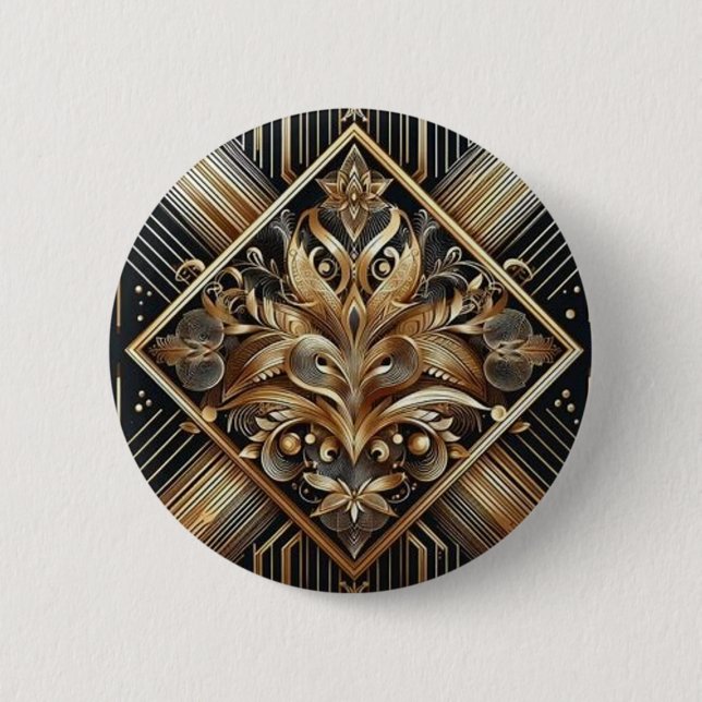 Shimmering Gold Stripes Buttons (Front)