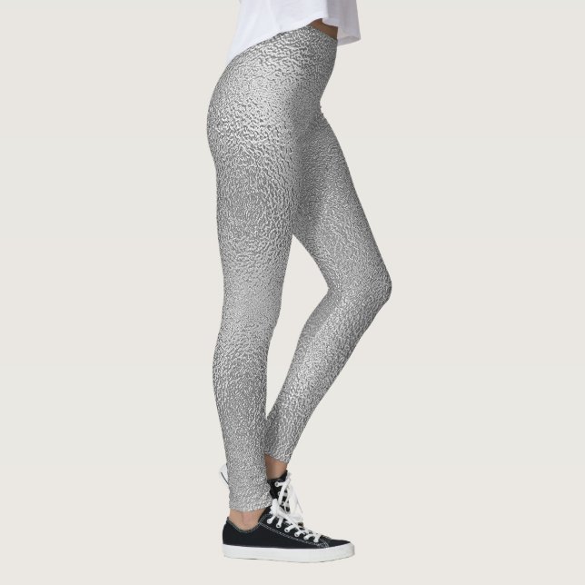 Shimmering Gray Glass Design Leggings (Right)