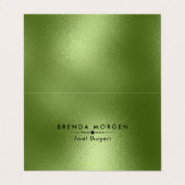 Shimmering Green Modern Background Business Card (Outside Unfolded)