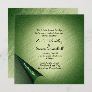 Shimmering Green Wedding Invitation